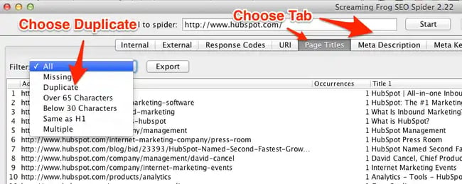 duplicate content, metadescriptions tab
